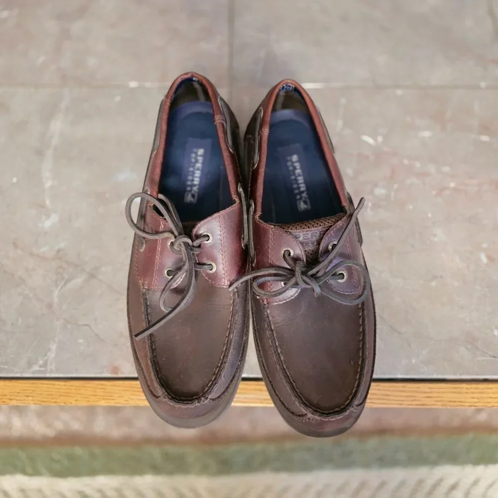 Sperry Top-Sider Brown Leather Boat Shoes Men's 10M Like New